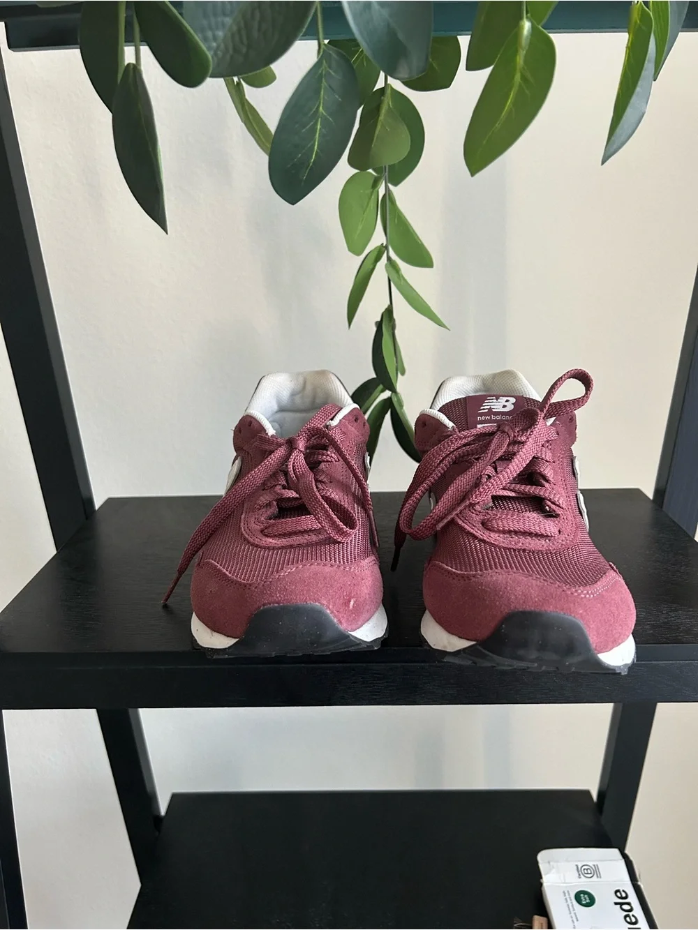 New Balance 515 burgundy and white low-top sneakers. Size 71/2.